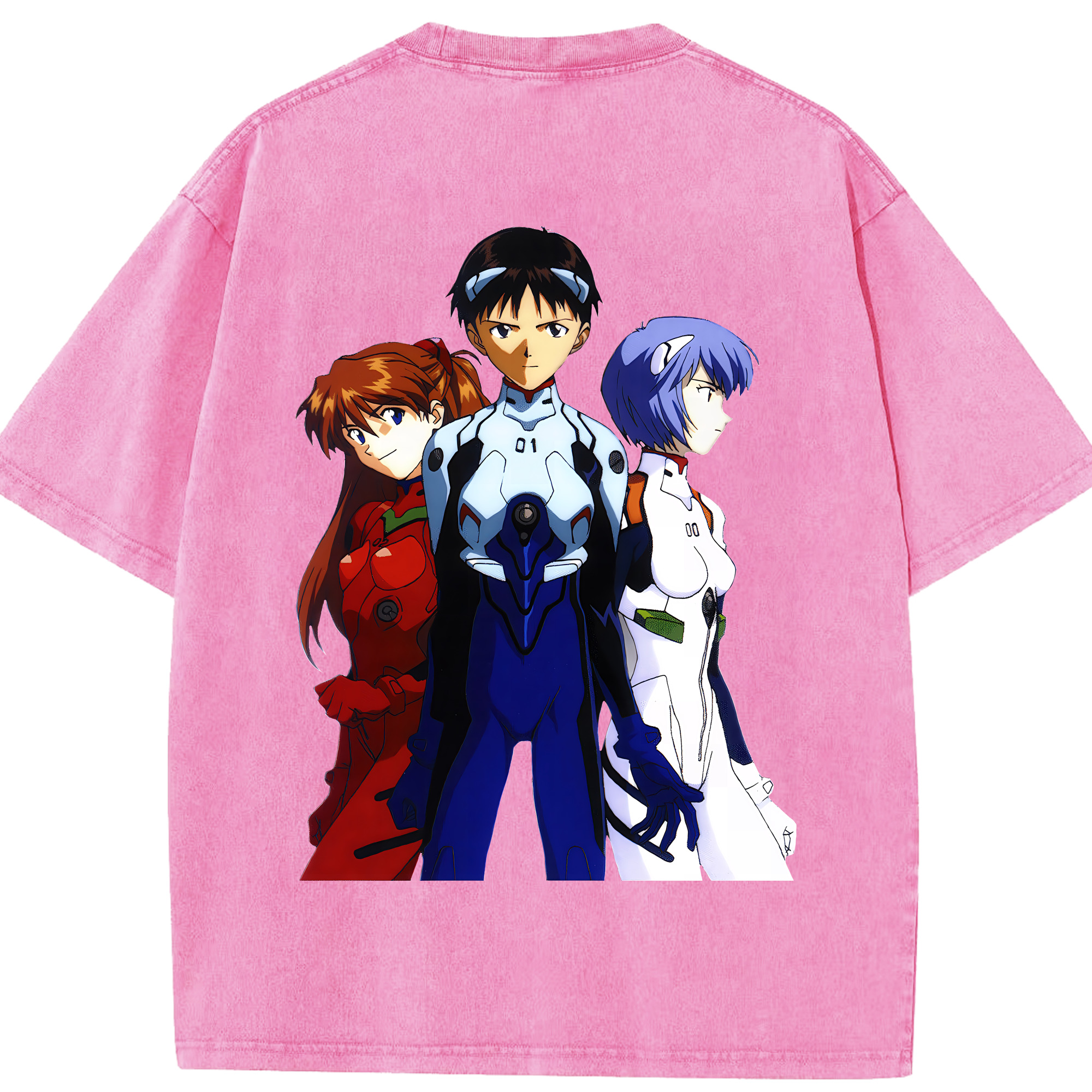 （画像用） EVA 新世紀エヴァンゲリオン 綿100% ヴィンテージ風 半袖Tシャツ（背面プリント）